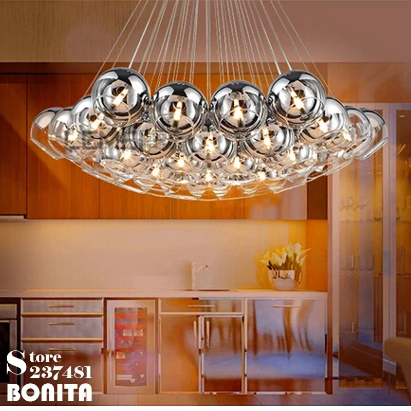 Pendant Lighting Glass Shades Led G4 Lobby Hotels Restaurant Italian Style Modern Hanging Lamps Ball  Luxury Pendant Light