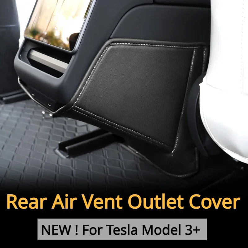 for Tesla New Model3 Highland 2024 Central armrest box Rear Conditioning Vent Lower Protective Mat Anti Kick Pad For Model 3+