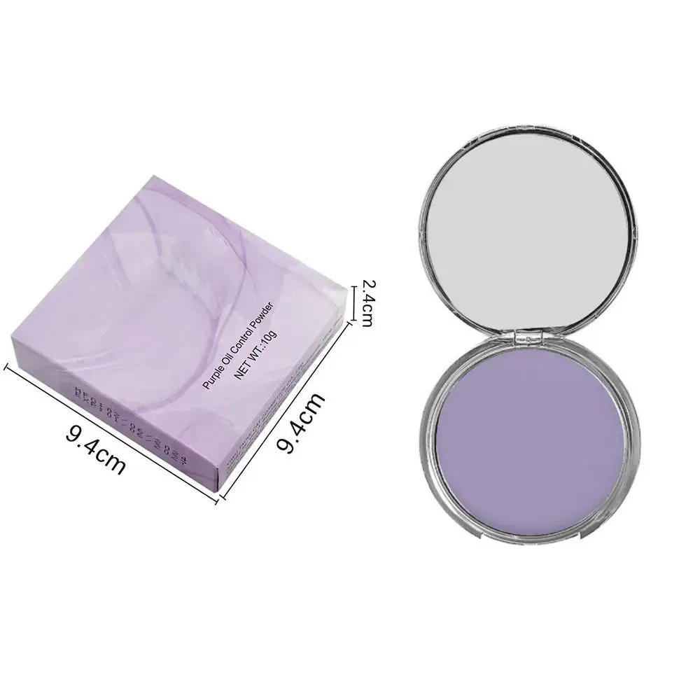 Lavender Pressed Setting Powder with Powder Puff Waterproof Oil Control Pressed Powder Smooth All Skin Type Jelly Pressed Powder