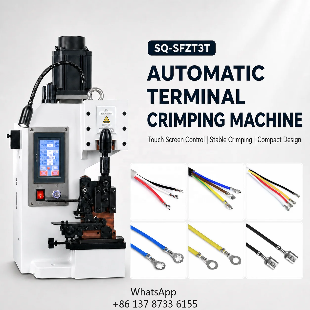 Qilin SQ-SFZT3T 3 Ton Automatic Terminal Crimping Machine 30KN High Precision Terminal Press 1250W 110V/220V For Wire Harness
