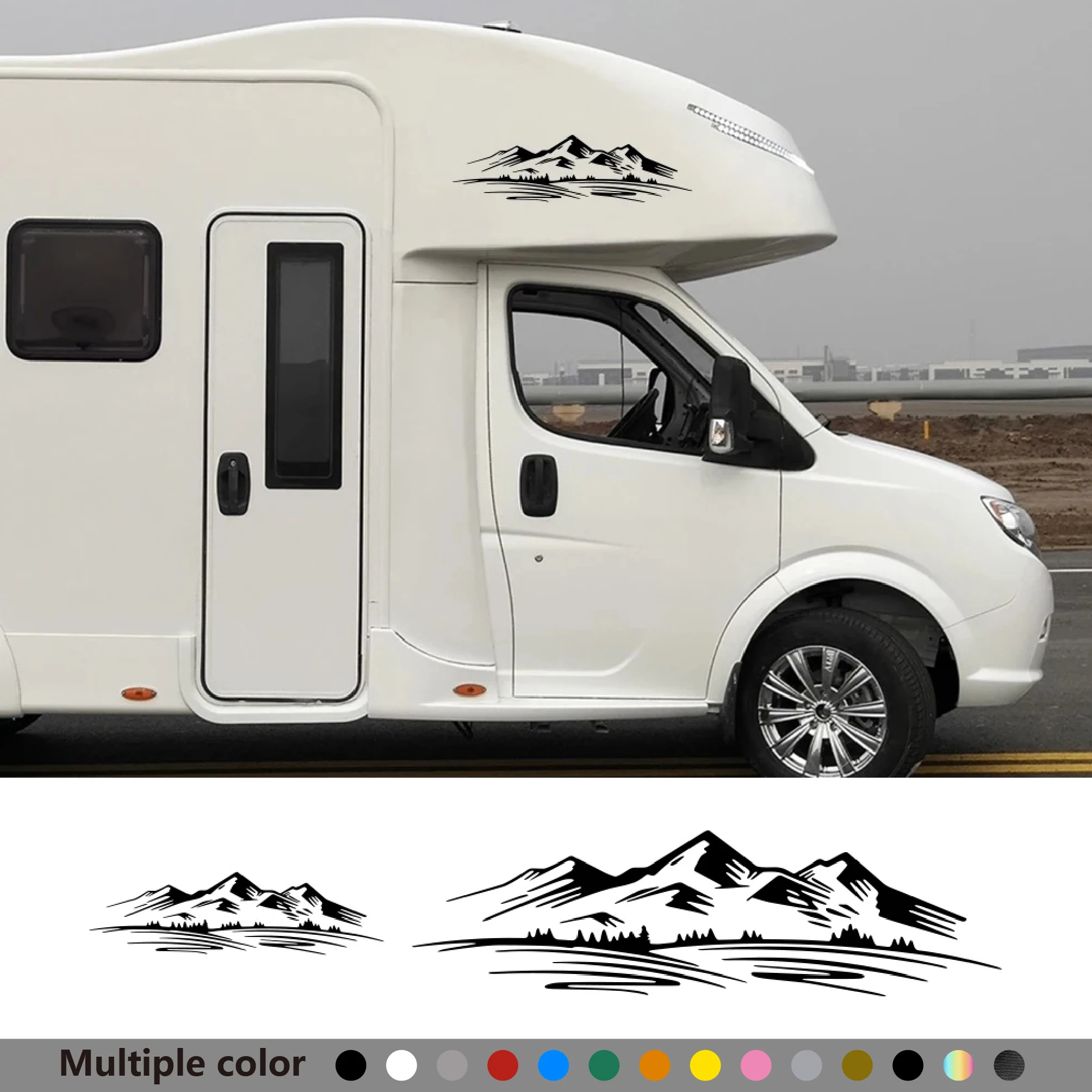 

Tree Mountain Graphics Decal Car Forest Sticker Auto For Van SUV RV Camper Motorhome DIY Vinyl Decor Cover Tuning Accessories