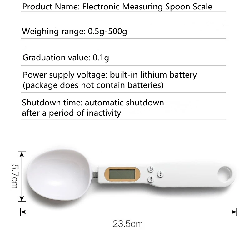 Bilancia elettronica da cucina 500g 0.1g LCD misurino digitale cucchiaio da farina per alimenti bilancia Mini utensile da cucina per bilancia da