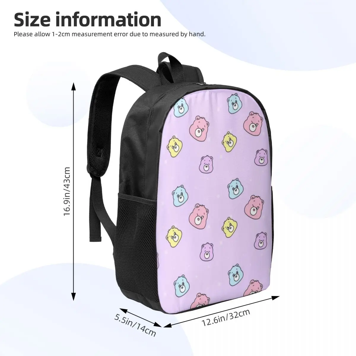 Care Bears 17-Inch Student Backpack - Comfortable and Practical Backpack for Daily Use, School, and Travel