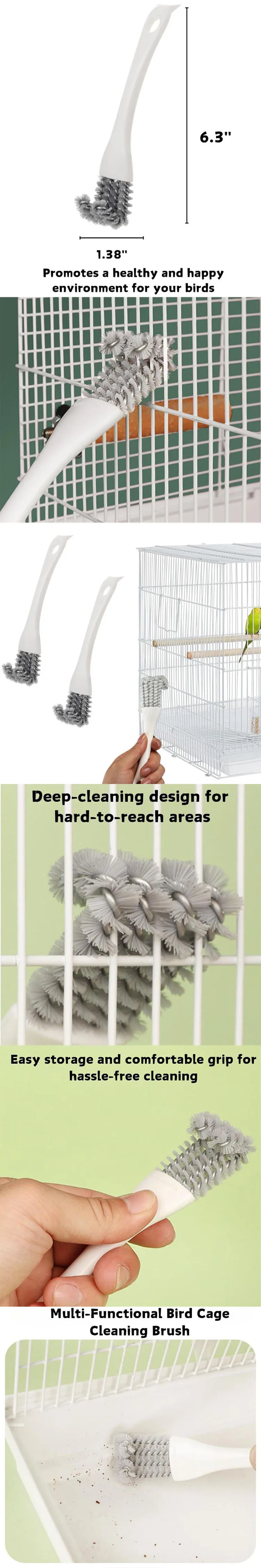 Bird Poop Remover Cleaning Brush Sanitary Cage Tool for Budgies Cockatiels Parrot Accessories NYPFJ01