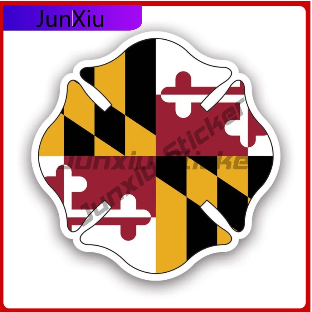 

Maryland State Maltese Cross Shaped Sticker Anime Car Waterproof Vinyl Decal For Refrigerators Protection Protection Decor