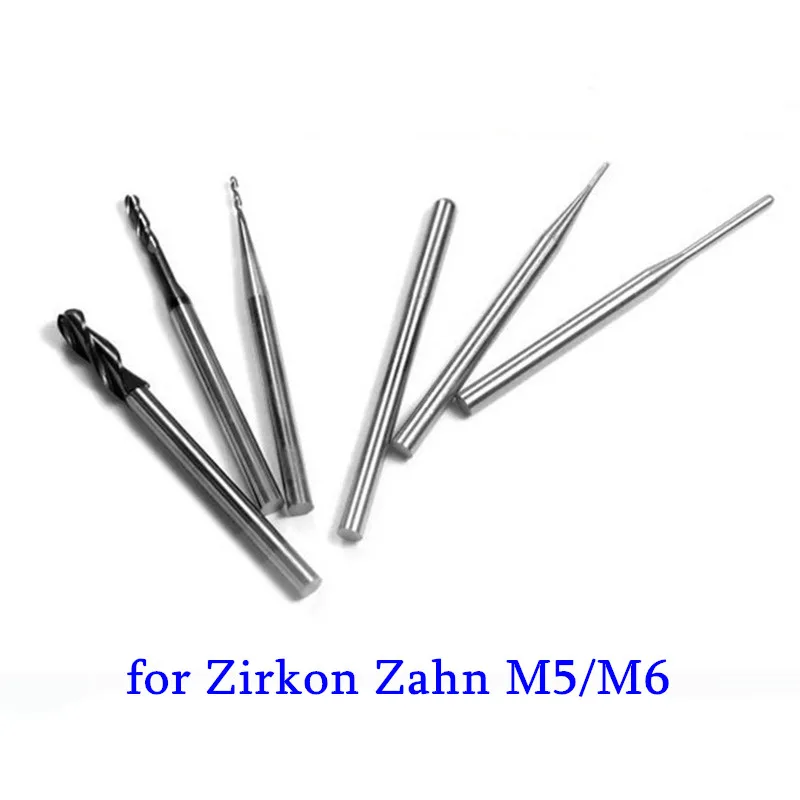 

3PCS Dental Cad Cam Ceramic Carbide Milling Burs No Coated Dental Zirconia Milling Burs For Zirkonzahn CAD/CAM M3/M5