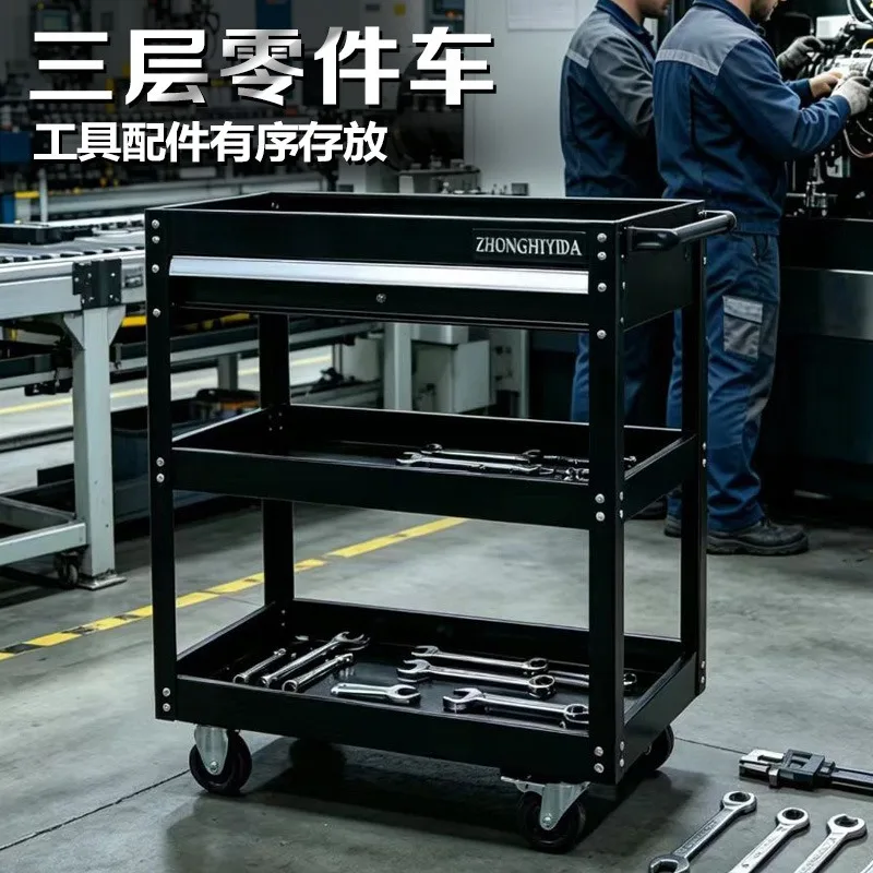 Industrial open tool rack Auto repair Multi-layer storage cart Mobile workshop tool storage cart