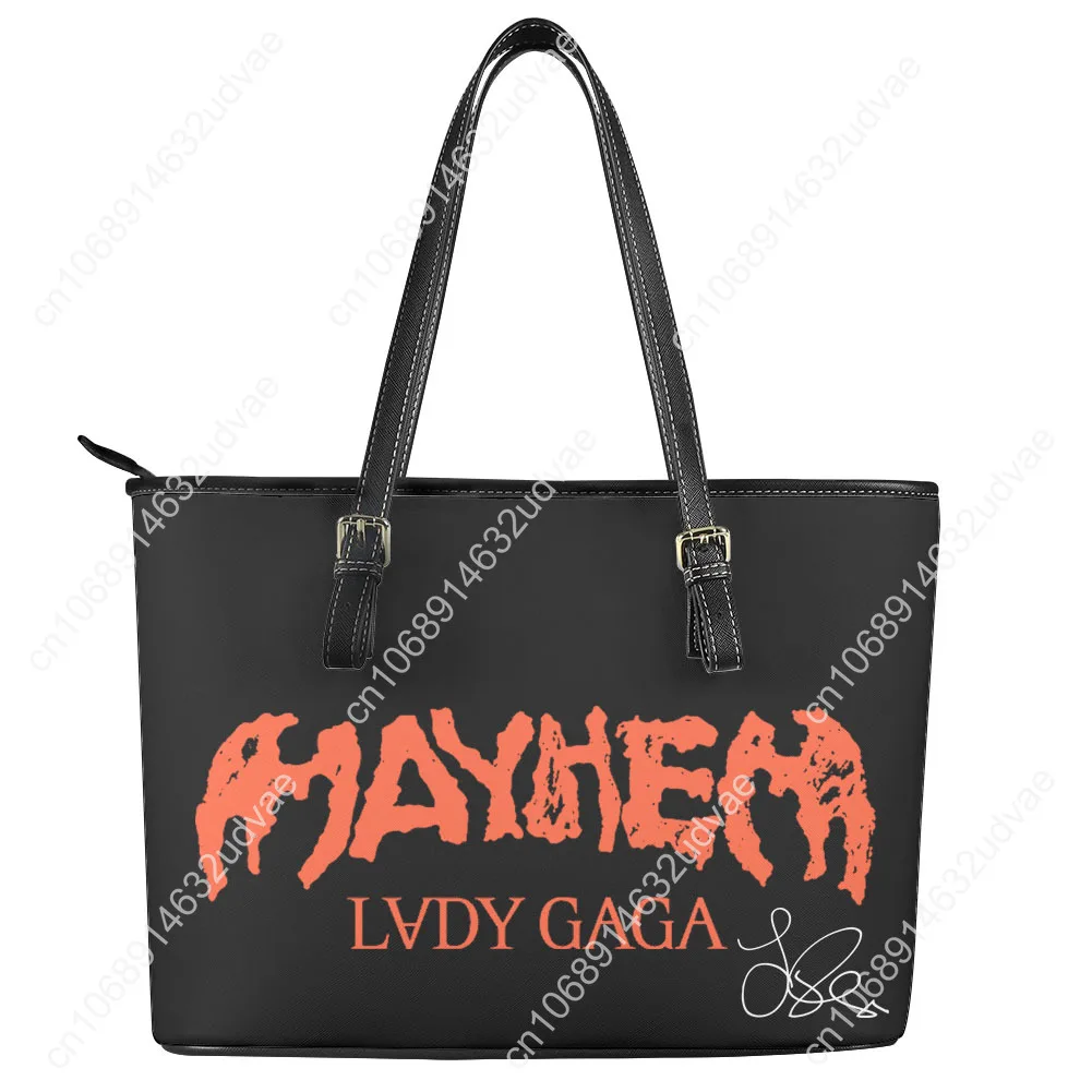 Lady Gaga Handbag Womens Mens Personalized Tote Bag Fashion Shoulder Bag Business Commuter Leather Purse Travel Grocery Bag Gift