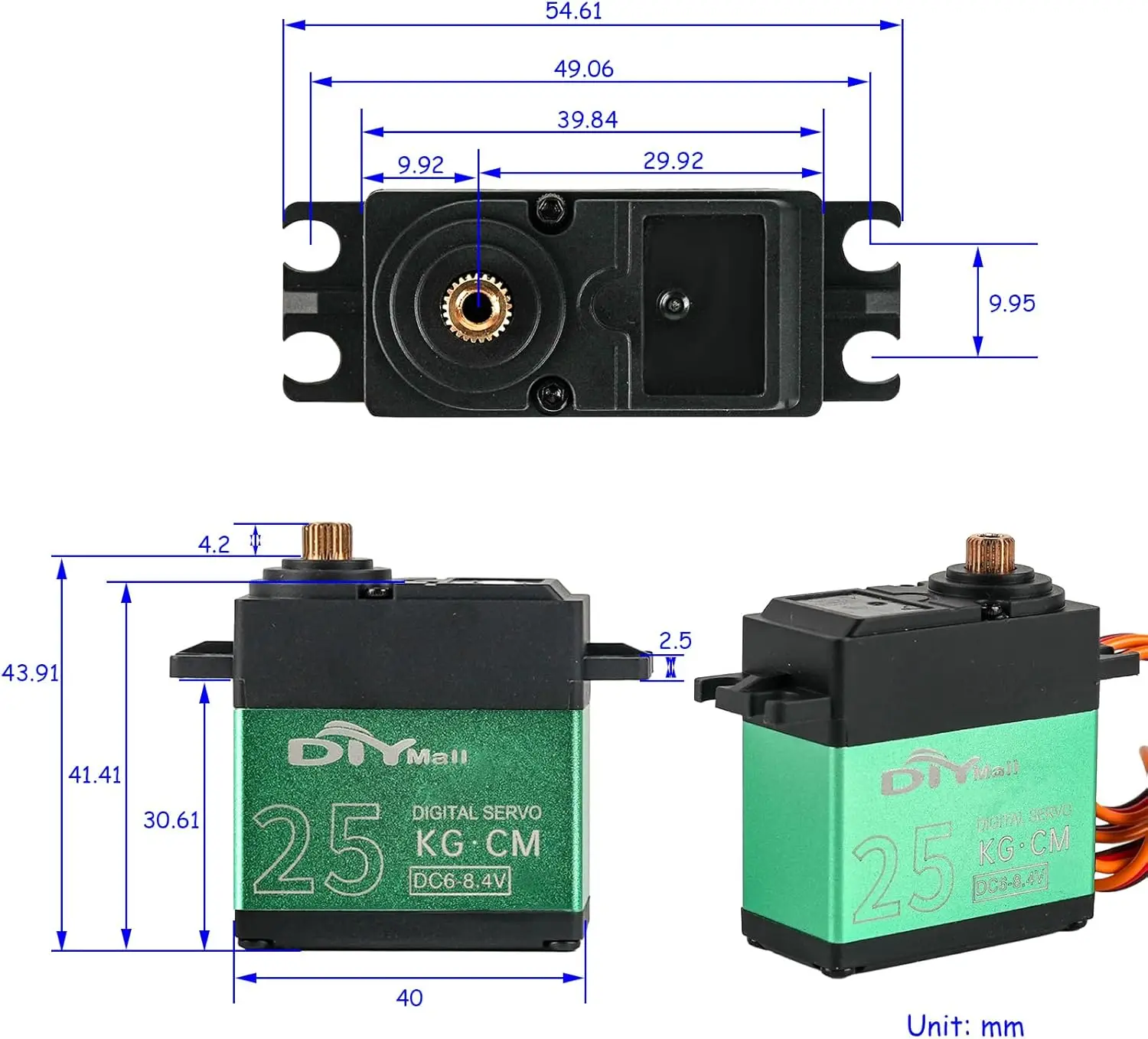 TD-8825MG Digital Servo 25kg High Torque 360 Degree Continuous Rotation Metal Gear RC Servo for Robot Gimbal Car Aircraft