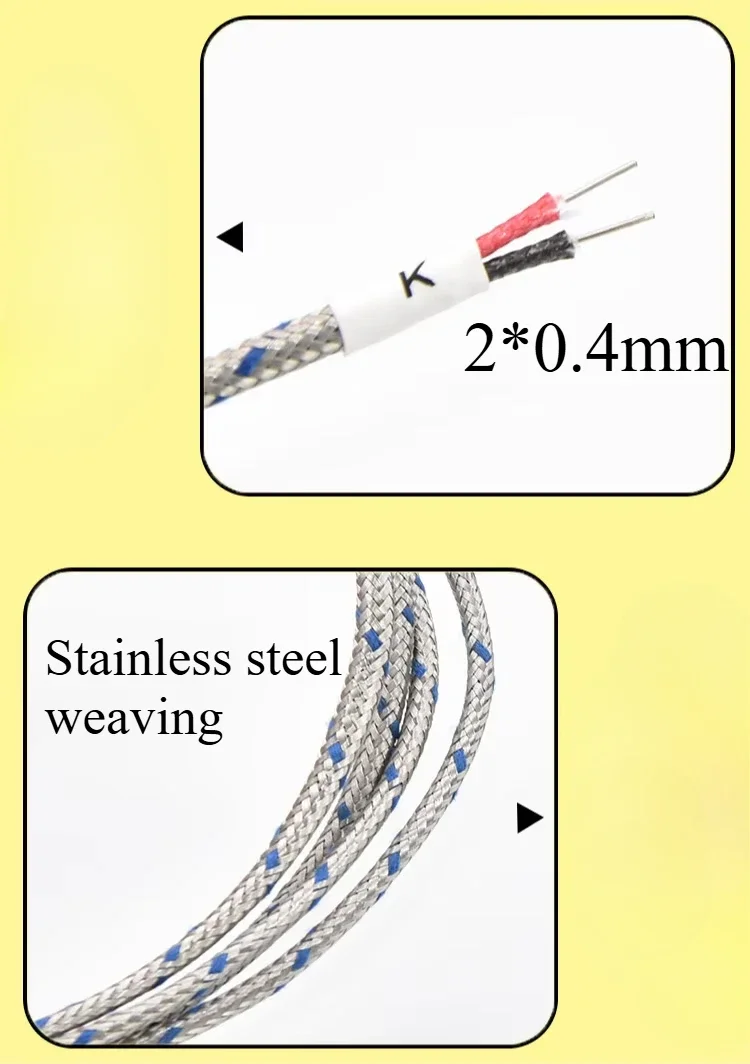 Sonda tipo K, sonda termopar 3*30 tipo U fio de detecção de temperatura sensor de temperatura de cilindro pequeno