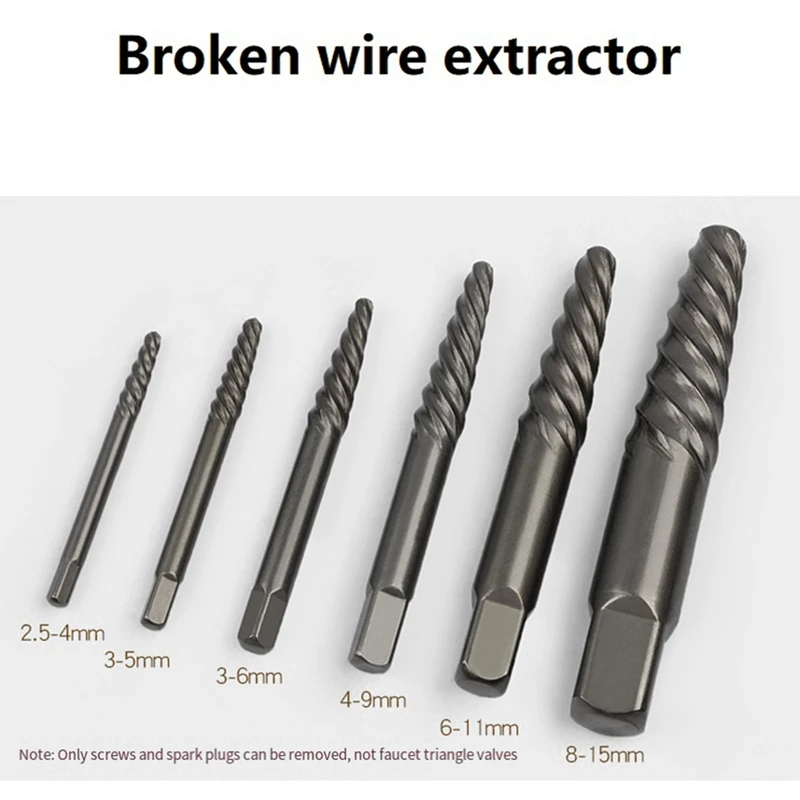 B62B 26 Pieces Broken for Nut and Bolt Extractor Set, Silver Metal Hardware Tools, Easy Out Set for Removing Damaged Screws,