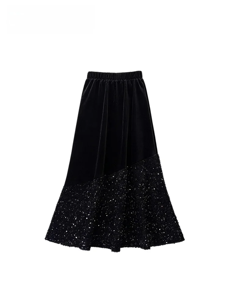 

High Waist A-Line Dr plus Size Thiened Fce Autumn Winter Women's Skirt Casual Commute Sle Pear Body pe