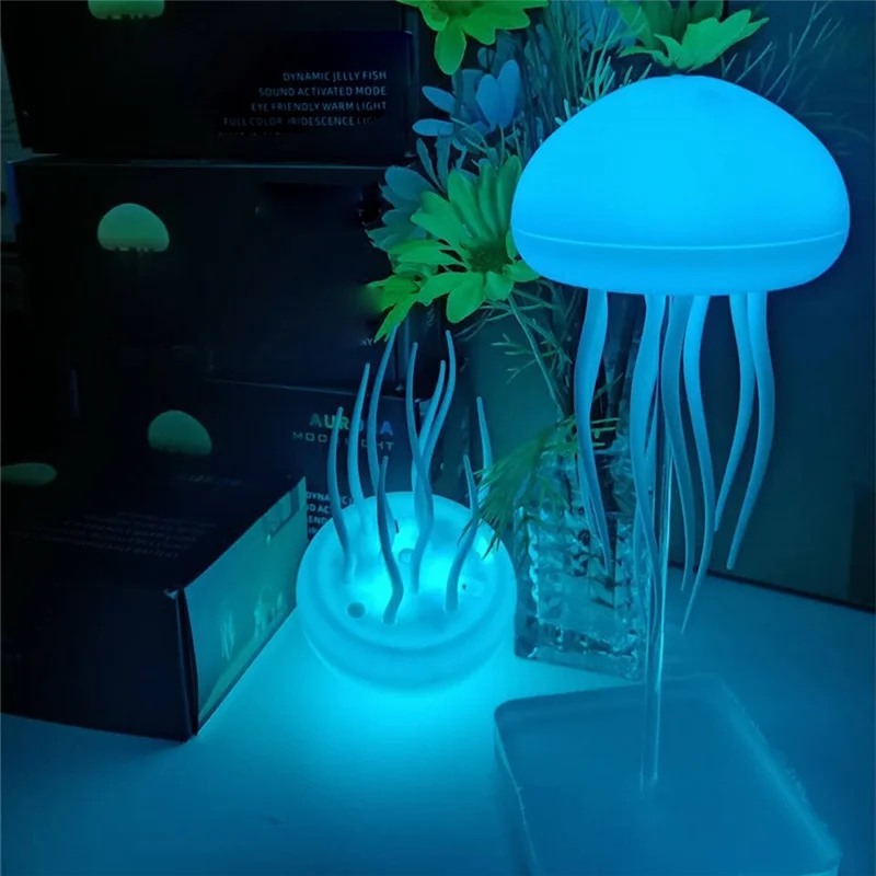 LICE-LED Luce notturna per meduse Luce notturna per meduse a LED Sensore tattile sfumato RGB e controllo del suono Carica USB sospesa