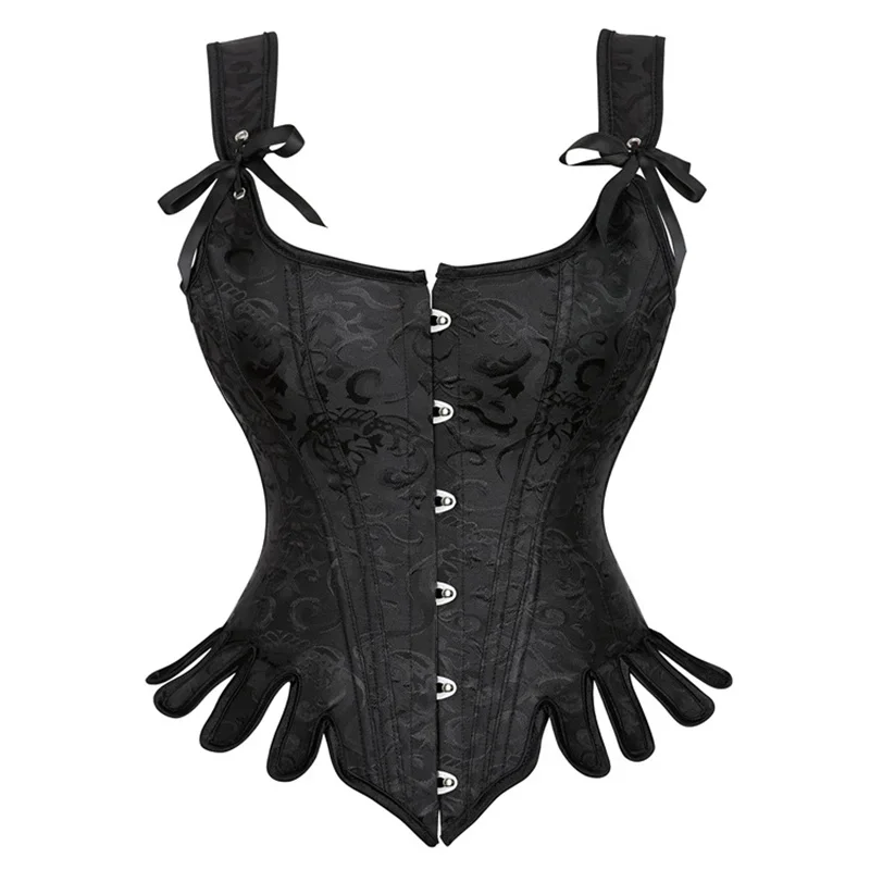 

Haut corset avec sangle initiée pour femme, lacets gothiques, noir, bleu, surbuste, broderie, bustier, costume de reconnaissance