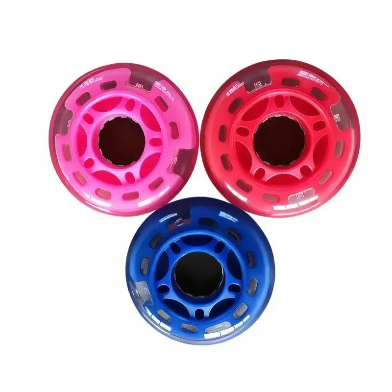 64MM Transparent PU Flash Skate Wheels Luminous Silent Roller Skate Luggage Scooter Replacement Wheels For Outdoor Sport Use