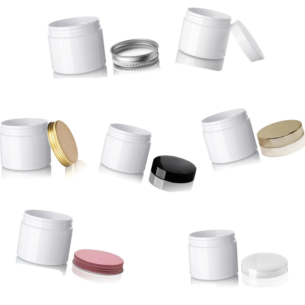 20pcs/lot 50ml-250ml Empty Cream Jar with Lid Plastic Makeup Cream Bottle Facial Mask Pomade Cosmetic Container Refillab