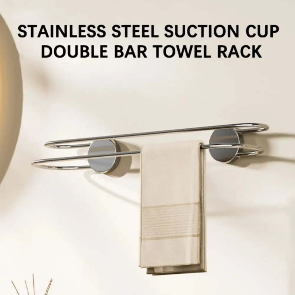 

Stainless Steel Stainless Steel Towel Holder Space Saving No Drilling Wall Mount Towel Rack Multi Functional Wall Mounted