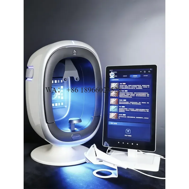 WMWMNU Portable Analyzer with White LED Lighting Dual Flow Analysis for Face and Hair Facial Scanner Beauty Device