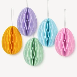 Forma di uovo a forma di palla a nido d'ape ciondolo fiore lanterna pasqua bambino compleanno decorazione Baby Shower palline a nido d'ape lanterne decorazione