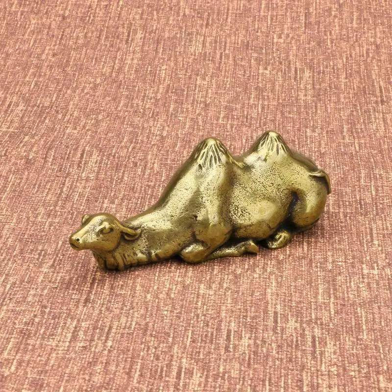 1Pc Pure Copper Camel Office Pen Holder Home Decoration Living Room Figurines Miniatures Table Decor Tea Pet Crafts Gift