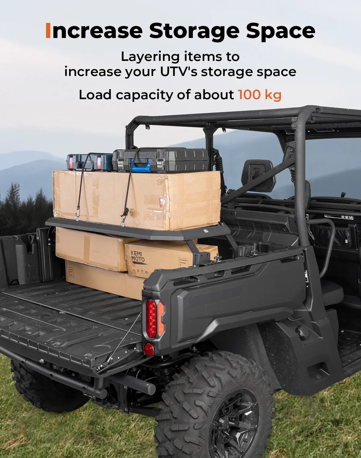 Rear Adjustable Aluminum Truck Bed Storage Rack Durable Multi-Layer Rear Cargo Rack For Can-am Defender Max HD5 HD8 HD10 2017+