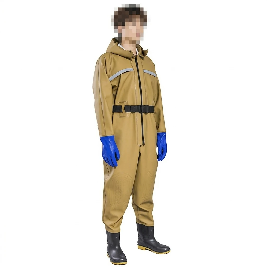 Industrial Grade One Piece PVC Full Body Waders Leak-Proof Waterproof For Farming Irrigation Chemical Handling