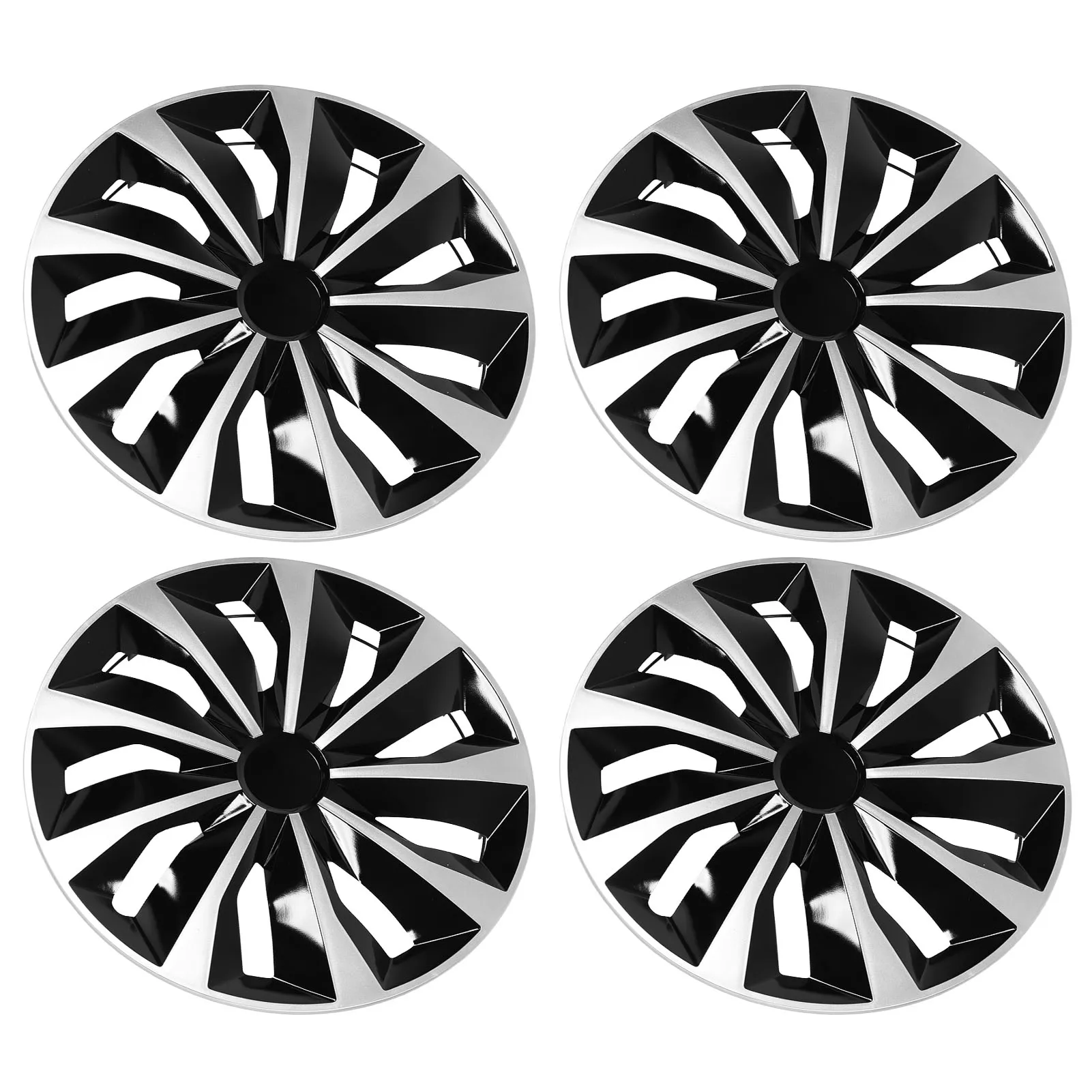 Hubcap  14 Inch Hubcap Wheel Covers Set Of 4 Fits for Volkswagen Golf Most Cars Black and Silver Replacement Hub Caps
