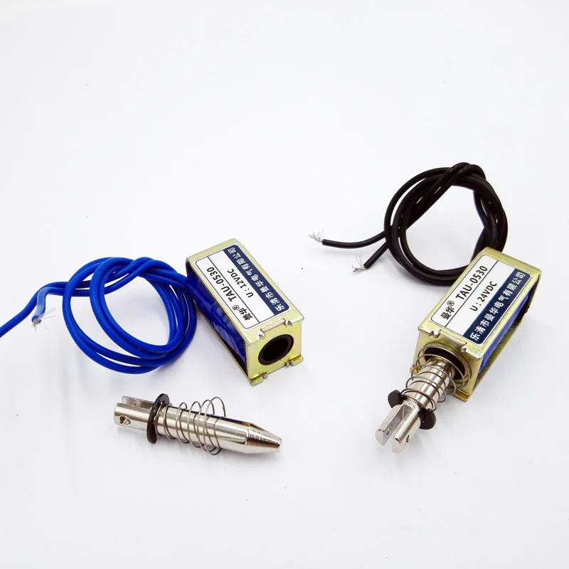 DC 12V 24V Pull Type Frame electromagnet TAU-0530 Linear Solenoid Electromagnet  travel 10mm keepping Force 700g