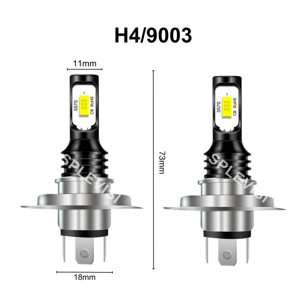 6000K White LED Headlight H4/9003 High Low Beam Bulbs For Peugeot Bipper Van 2008 2009 2010 2011 2012 2013 2014 2015 2016 2017