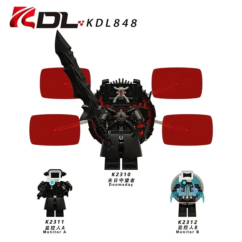 KDL848 Skibidi Toilet Man Anime Cartoon Bricks Dolls Doomsday Cameraman Speakerman TV Man Mini Toy Figures Building Blocks
