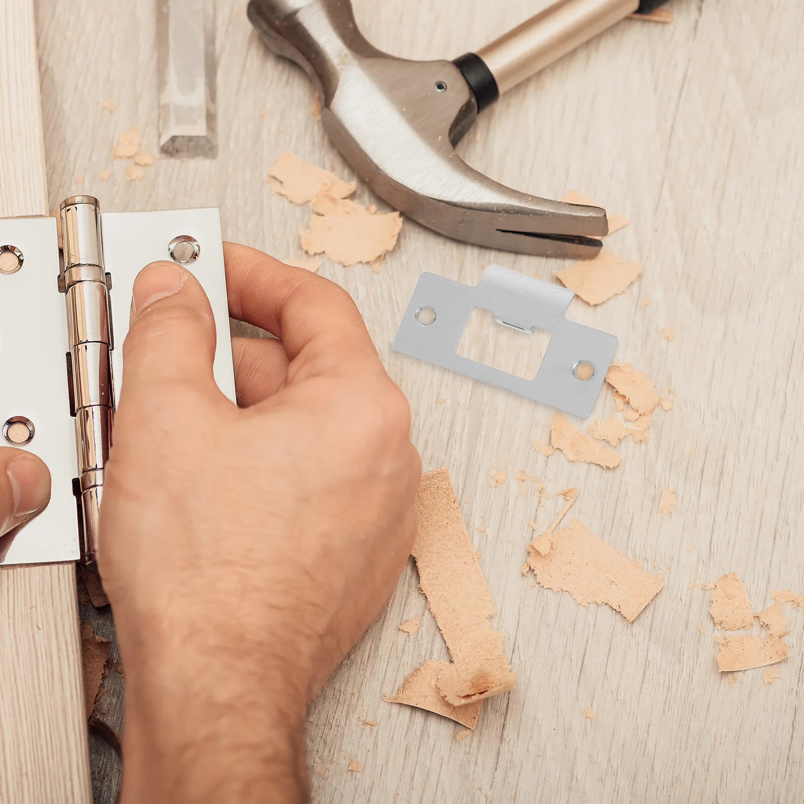 

10Sets Wooden Door Lock Latch Strike Plates Reinforcement Repair Kit Interior Door Security Plate Bedroom Living Room Stainless