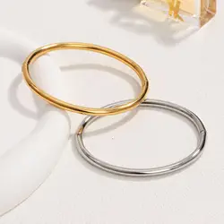 1 PCs Light Luxury Temperament Stainless Steel Gold And Silver Does Not Fade Simple Plain Face Bracelet