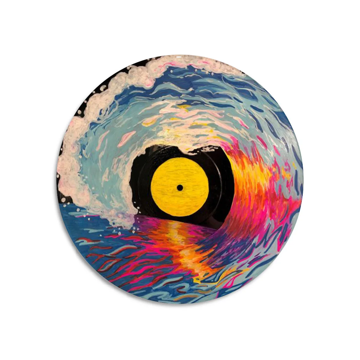 Music record design round mouse pad small desk pad portable Desk Mat pc accessories rubber anti-slip suitable for work and game