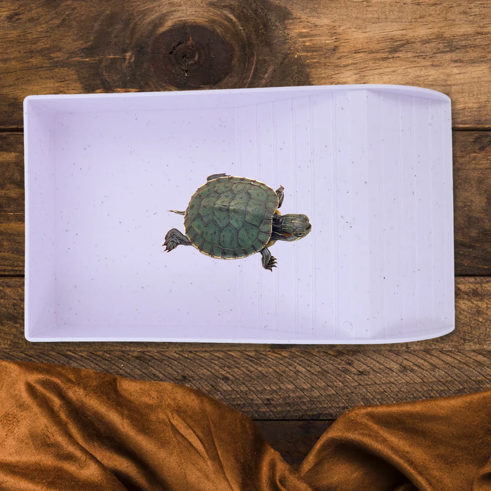 

Multifunctional Turtle Bathing Pool Feeding Dish Water Bowl Abs Durable Lightweight Reptile Basking Platform For Tortoise Lizard