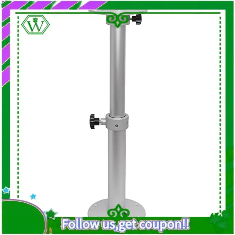 AC34-Adjustable Table Pedestal Aluminum Alloy Table Base For RV Boat Yacht Silver White