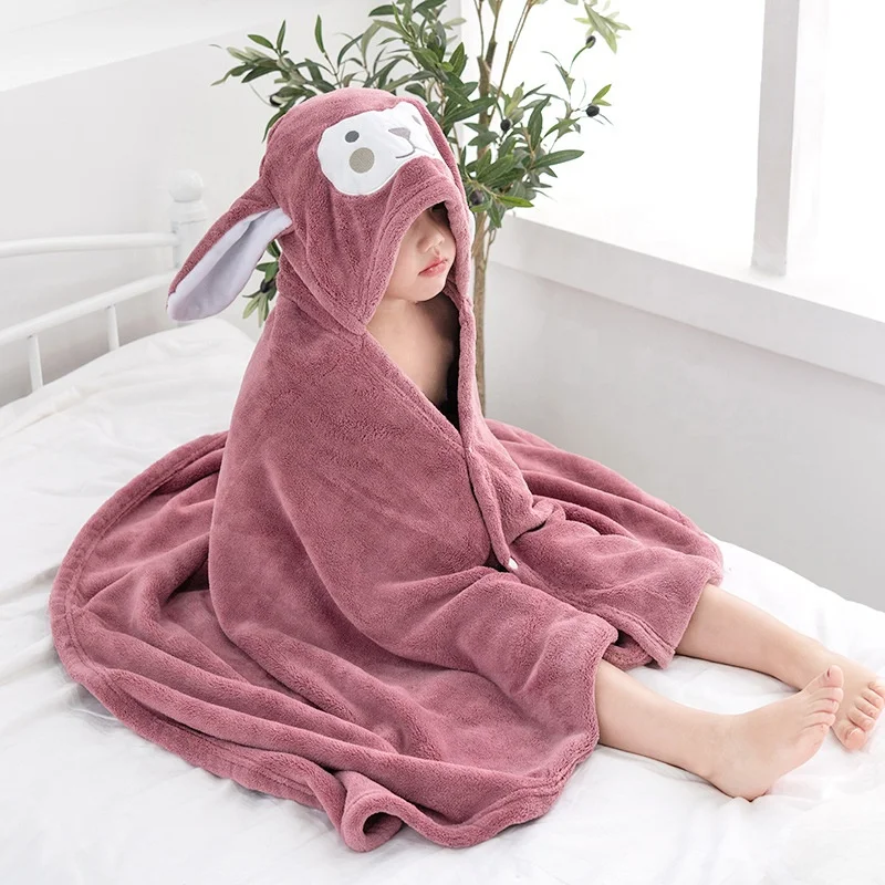 Durable Fashion 9 Different Color Can Choose Appease Kid Baby Coral Fleece Cartoon Cute Baby Bath Towel