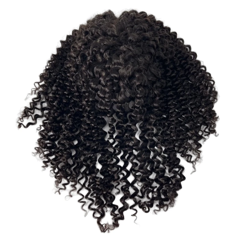 16 بوصة شعر بشري عذراء برازيلي # اللون الطبيعي غريب مجعد 6x8 توبر أحادي للمرأة السوداء #3