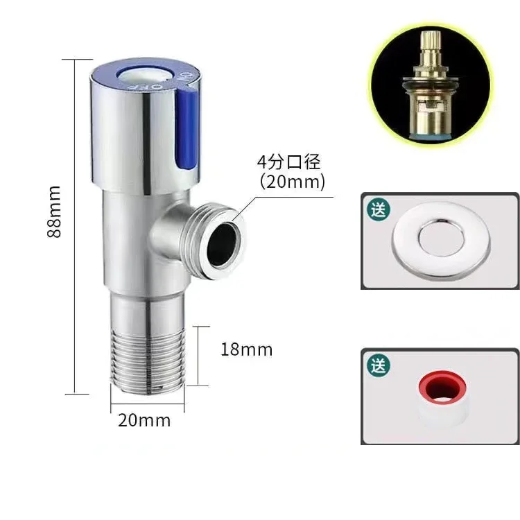 304 roestvrijstalen inlaatklep voor warm en koud water, geschikt voor badkamer, keuken, spoelbak, toilet, en als drukregelaar.