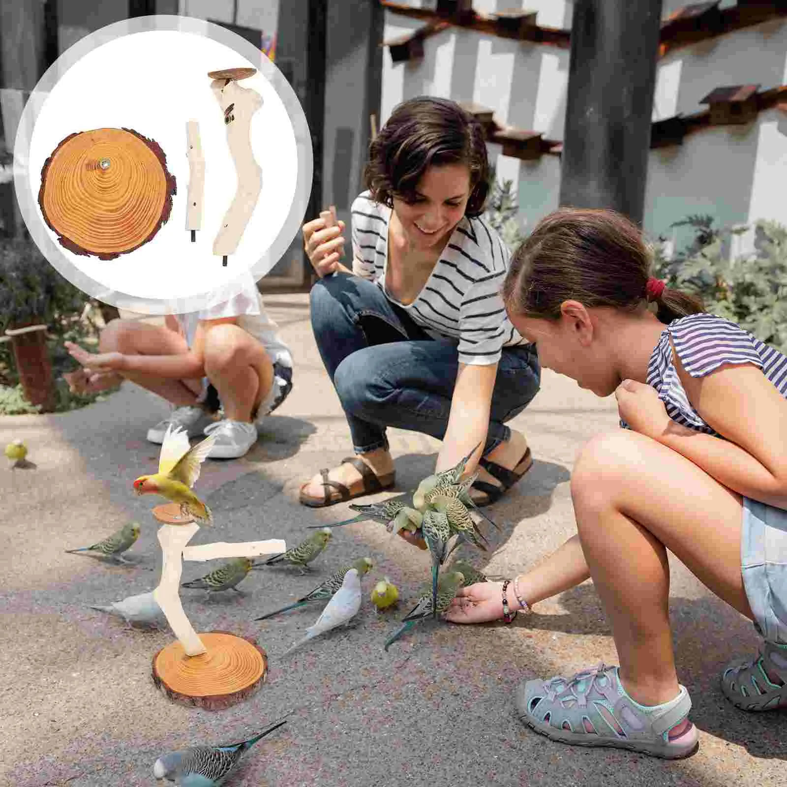 

Playground Toys Bird Cages Table Playstand Desktop Perch Pet Supplies Wooden Frame Playing Grinding