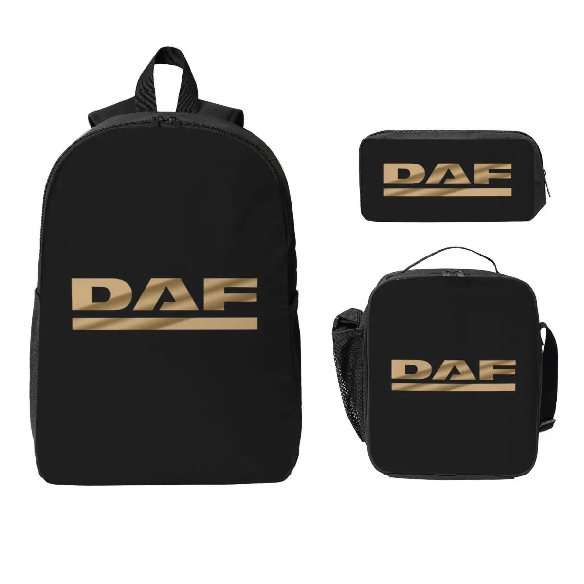 

Awesome Daf Design Backpack Student Boys Girls BookBag School Bag Computer Shoulder Bags 3ps Insulated Lunch Bag Pencil Case