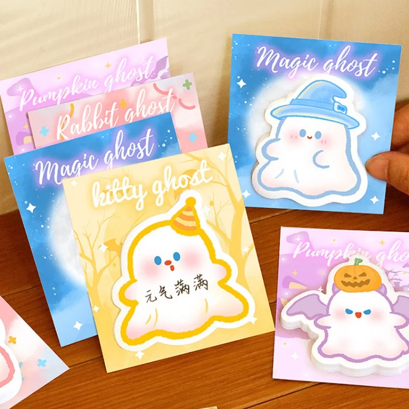 60pcs/lot Kawaii Halloween Ghosts Memo Pad Cute Stationery Label Notepad Planner Sticker Post School Supplies