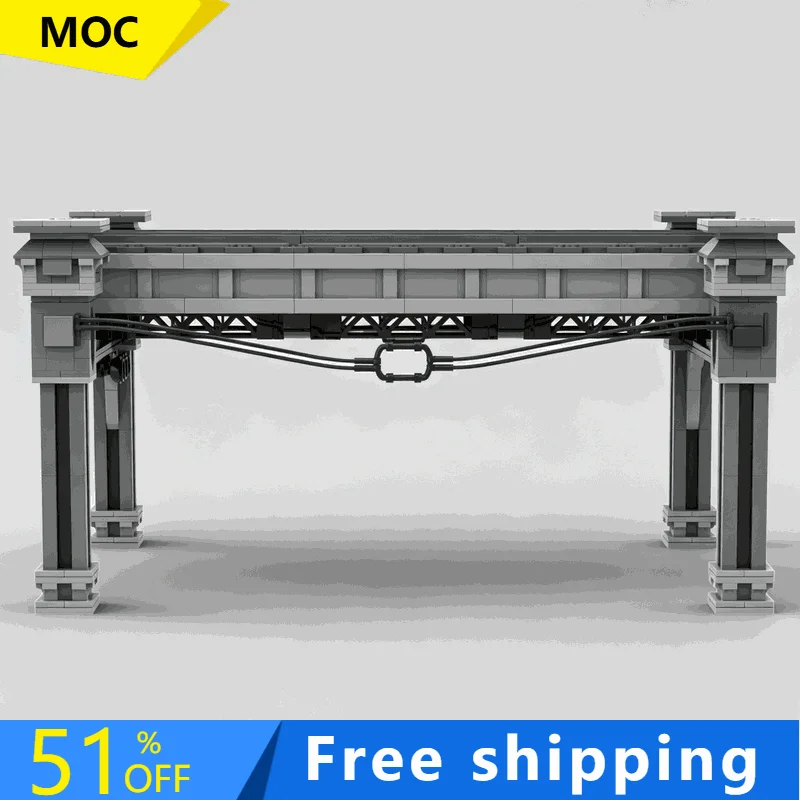 1017 PCS Modular Elevated Subway Railway Straight Track Section Diorama Building Blocks Model Bricks Assembly Toy Creative Gift