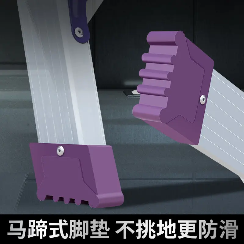 Aluminum  Engineering Folding Ladder, Thickened Ladder, Zigzag Ladder, Mobile Staircase, Indoor Engineering 3 4 5 Steps