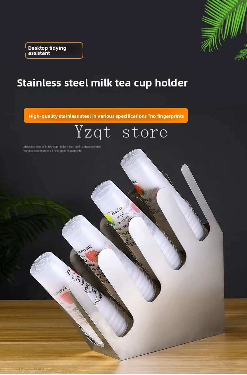 Milk tea shop stainless steel cup picker, milk tea cup splitter, storage rack, commercial bar counter, cup holder, custom