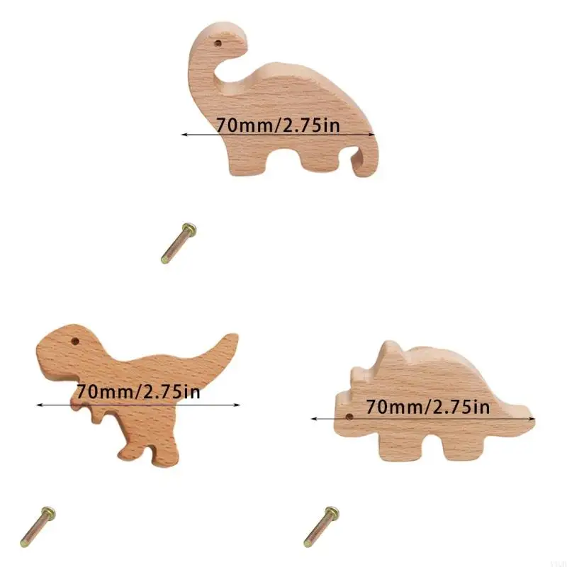 Houten dinosaurus kastknop kast trekt kinderen kamer meubels handgrepen y1qb