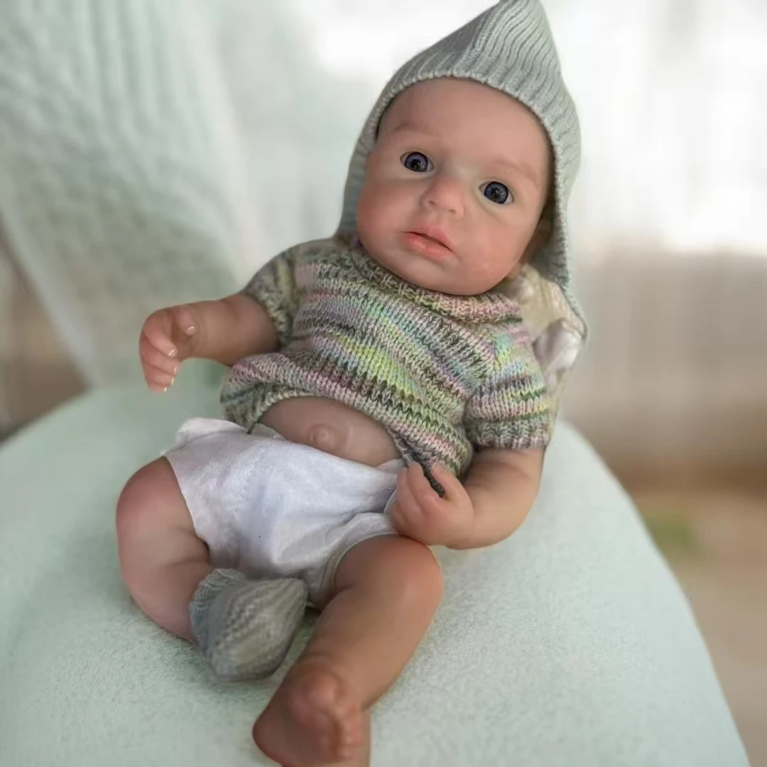 ตุ๊กตาซิลิโคนเด็กผู้หญิงเปิดตา 33 ซม. รุ่นลูลู่ ทาสีแล้ว ปากเปิด สัมผัสนุ่ม ล้างทำความสะอาดได้ เหมือนจริง ทารกแรกเกิด