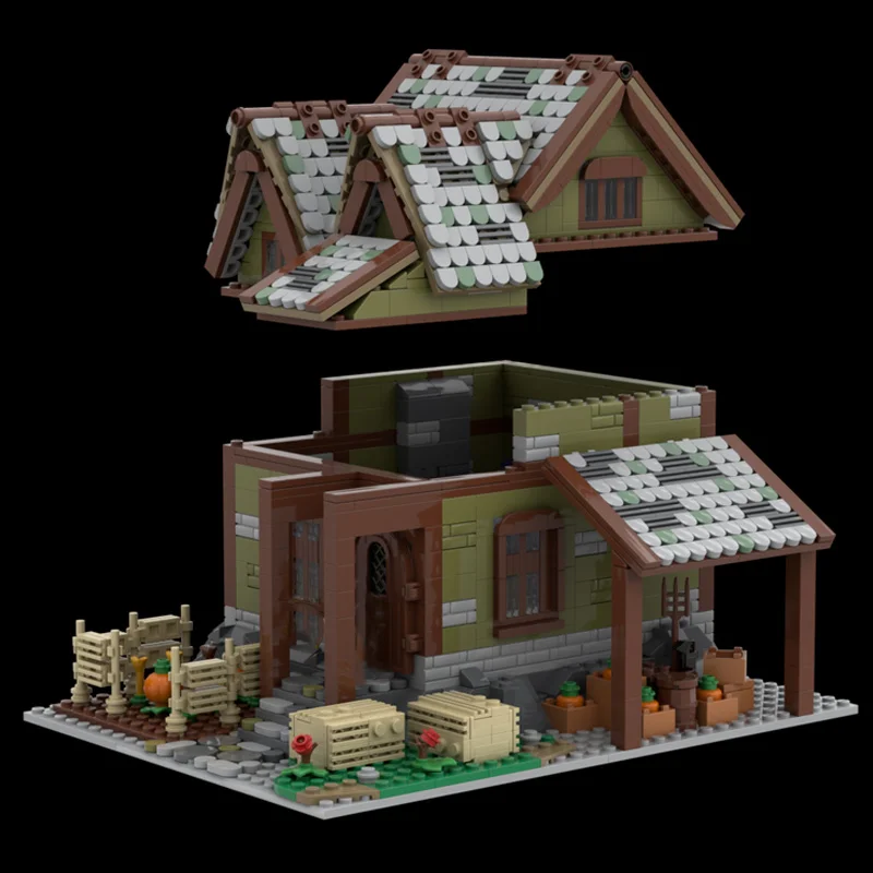 1681PCS MOC Agricoltori Casa Castello modulare Blocchi di costruzione FAI DA TE Campagna rurale Cottage Architettura Giocattolo di assemblaggio educativo