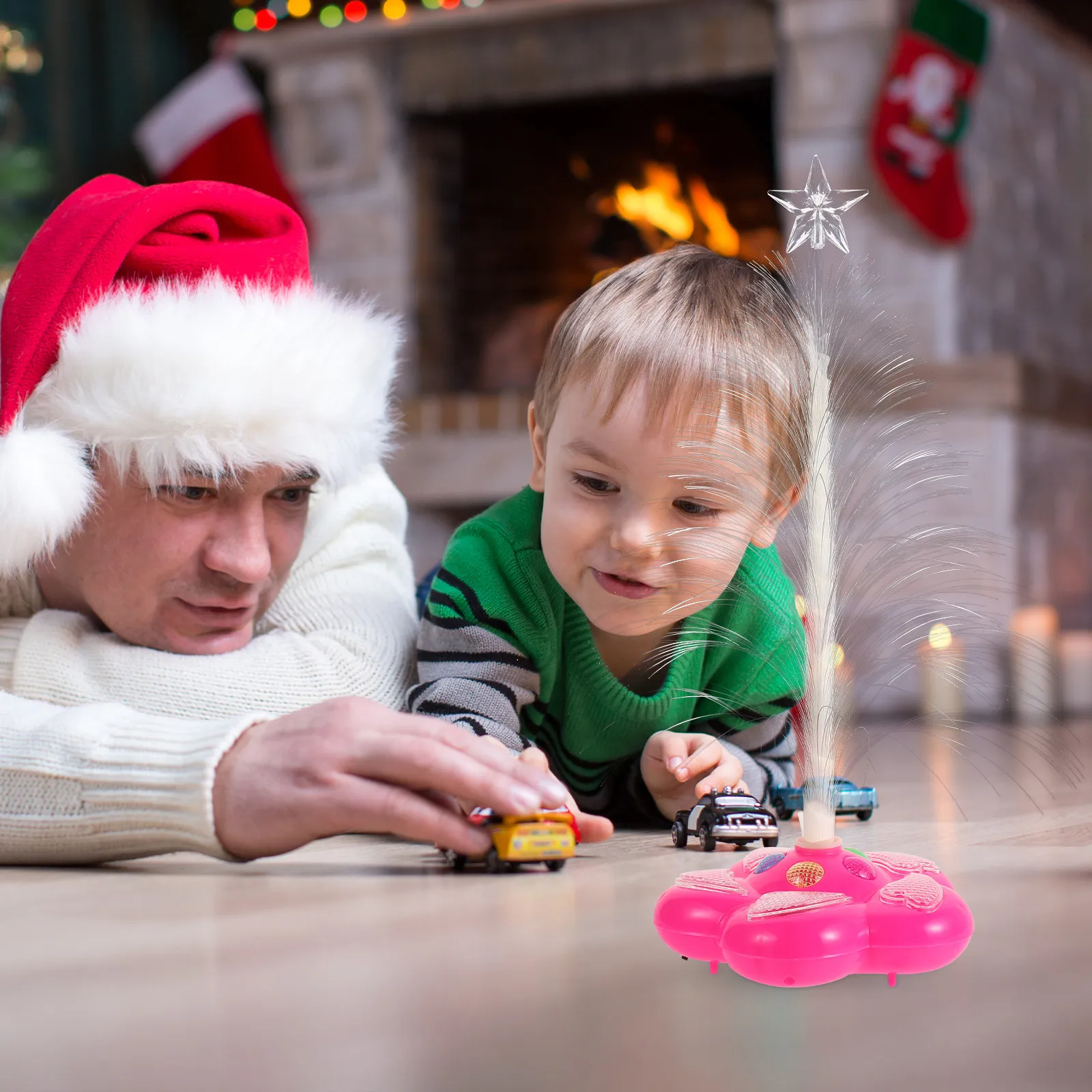 

Fiber Optic Mini Christmas Tree Color Changing LED Light Beautiful Flashing Christmas Party Home Decoration Fiber Optic Light