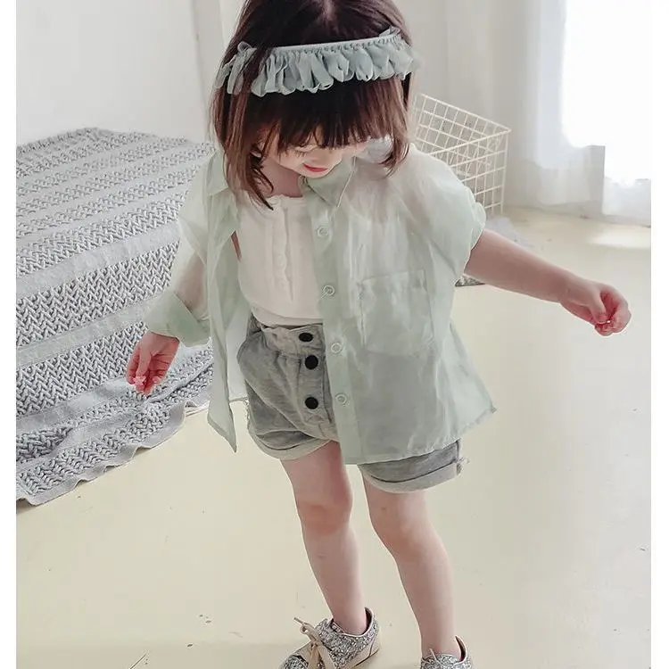 Baby Girl Thin Sun Protection Clothing UV Resistant Summer Jacket Childrens Breathable Air Conditioning Shirt