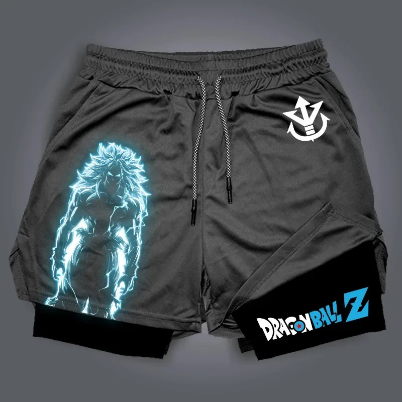 

Dragon Ball Z 2025 Y2K Viral Trends Summer Fashion Beach Shorts Fake Two-piece Shorts Quick-drying Shorts Fitness Shorts